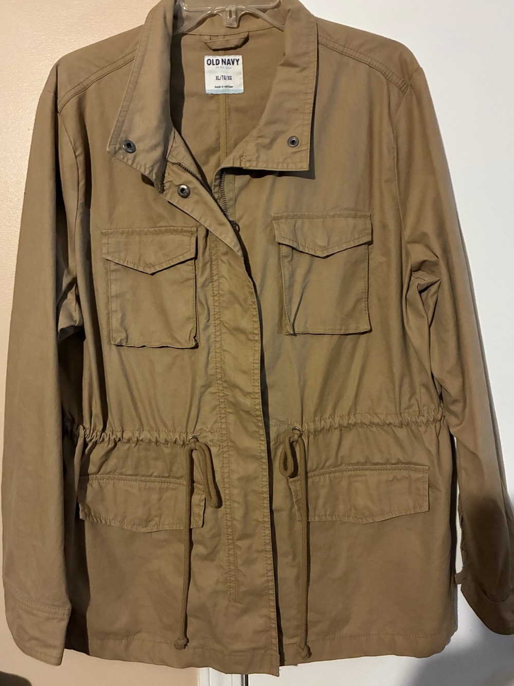 Old Navy Women's Khaki Utility Jacket with Drawstring Waist